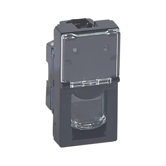 Розетка RJ 45 Legrand программа Mosaic категория 6, UTP, 1 модуль, черный 079481