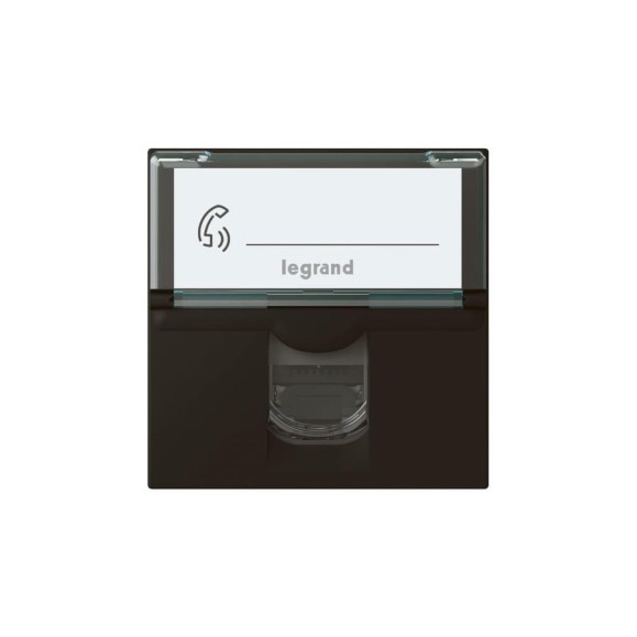 Розетка RJ 45 Legrand программа Mosaic категория 6a, STP, 2 модуля, матовая черная 079176L