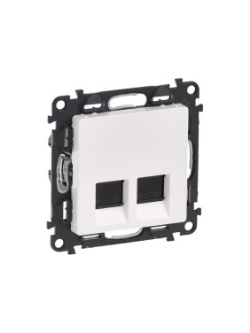 Информационная розетка двойная Legrand Valena LIFE RJ45 Кат6 UTP С лицевой панелью Белая 753443