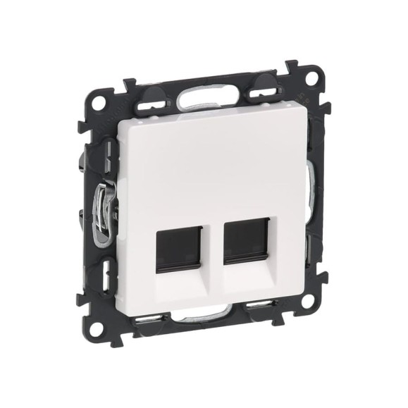 Информационная розетка двойная Legrand Valena LIFE RJ45 Кат6 UTP С лицевой панелью Белая 753443