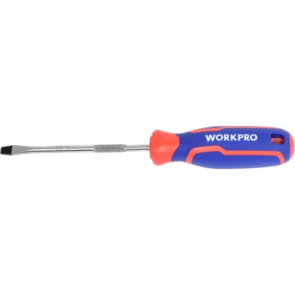 Отвертка с магнитным наконечником WORKPRO шлиц 5,5x100мм CR-V WP221016 Отвертка с магнитным наконечником WORKPRO шлиц 5,5x100мм CR-V WP221016