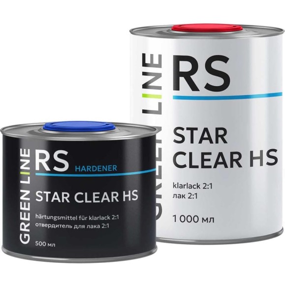 Лак GREEN LINE STAR CLEAR HS 2:1, комплект 1000 + 500 ml 20RS–1000–SHS (комплект) Лак GREEN LINE STAR CLEAR HS 2:1, комплект 1000 + 500 ml 20RS–1000–SHS (комплект)