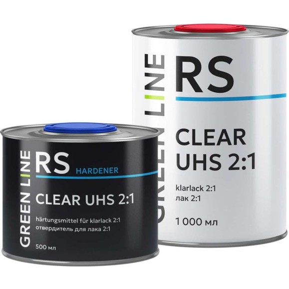 Лак GREEN LINE Clear UHS 2:1, комплект 1000+500 мл 20RS – 1000 – UHS (комплект)