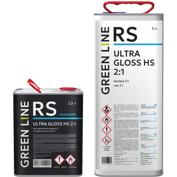 Лак GREEN LINE ULTRA GLOSS HS 2:1, комплект 5000+2500 мл 20RS – 5000 – UGHS (комплект)