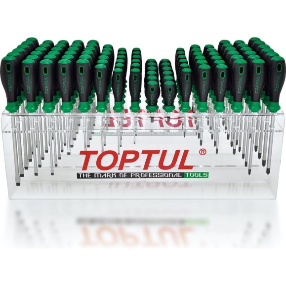 Набор отверток TOPTUL крест и шлиц, 96 предметов GAAY0008 Набор отверток TOPTUL крест и шлиц, 96 предметов GAAY0008
