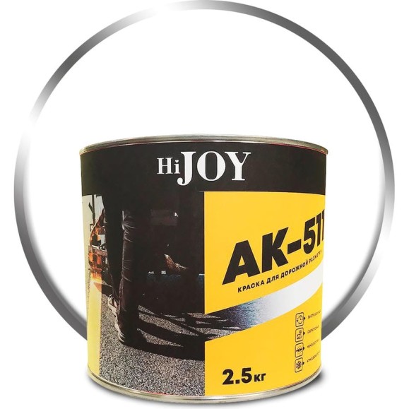 Краска для дорожной разметки АК-511белый (2.5 кг) ABC FARBEN HiJOY 4100022712 Краска для дорожной разметки АК-511белый (2.5 кг) ABC FARBEN HiJOY 4100022712