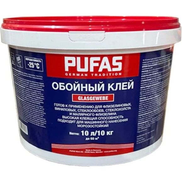 Клей готовый для всех видов обоев Pufas GLASGEWEBE морозостойкий 10 кг 31003 Клей готовый для всех видов обоев Pufas GLASGEWEBE морозостойкий 10 кг 31003