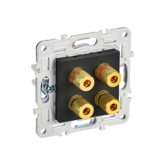 Аудиорозетка 4-местная IEK SKANDY SK-A01Bl черный SK-S40-K02