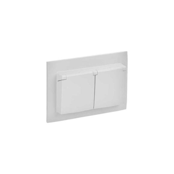 Розетка 2-я IEK SKANDY с крышкой 16А в сб IP44 SK-R12W арк. белый SK-R26-16-44-K01-F