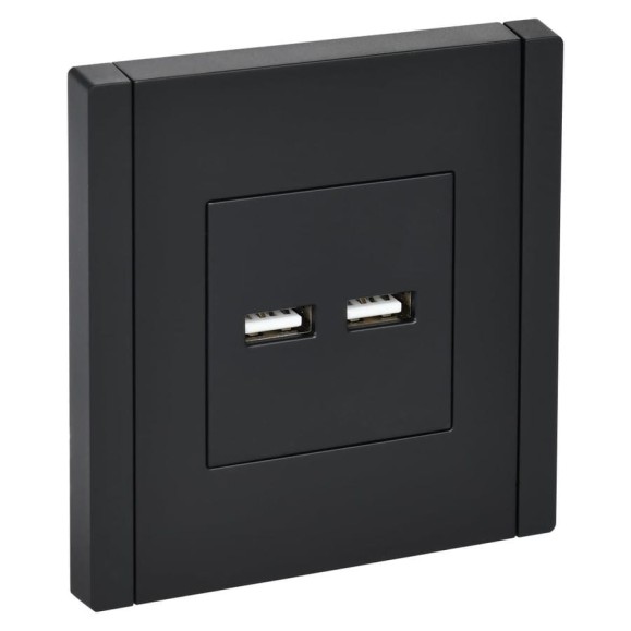 Розетка IEK FORTEPIANO USB A+A 3,1А FP149 черный FP-U21-D31-K02 Розетка IEK FORTEPIANO USB A+A 3,1А FP149 черный FP-U21-D31-K02