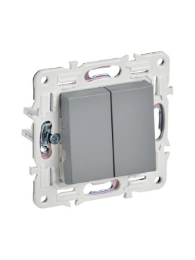 Выключатель IEK SKANDY 2-клавишный проходной 10А SK-V05Gr серый SK-V22-0-10-K03