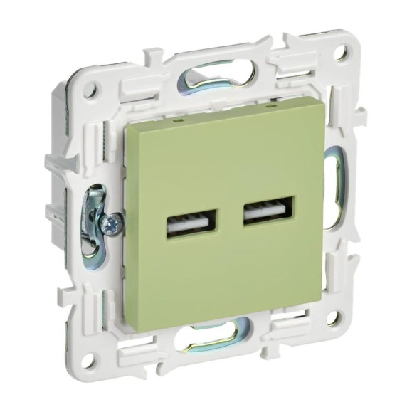 Розетка IEK SKANDY USB A+A 3,1А SK-R15M мятный SK-U21-D31-K06