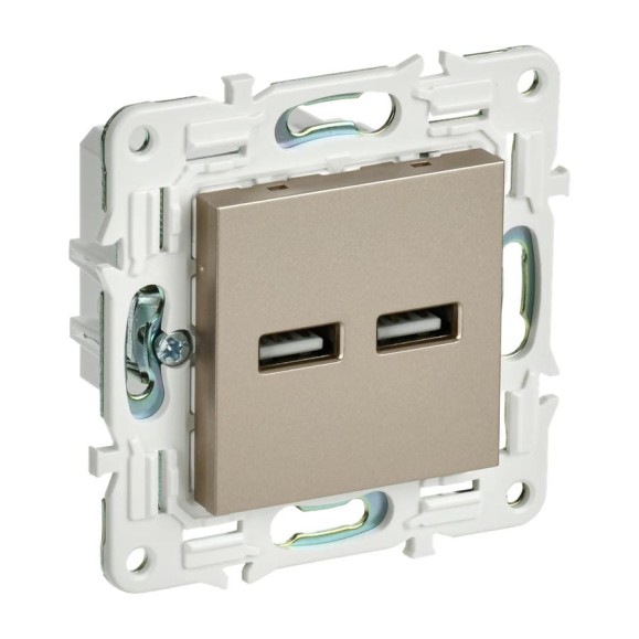 Розетка IEK SKANDY USB A+A 3,1А SK-R15Sh шампань SK-U21-D31-K37