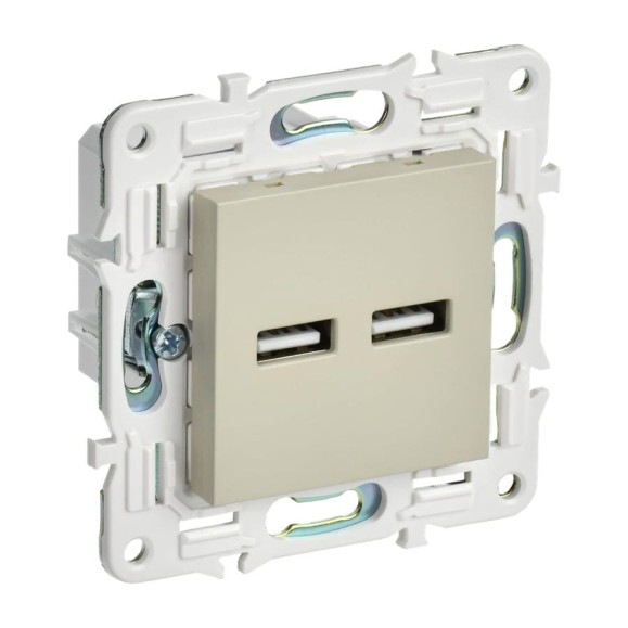 Розетка IEK SKANDY USB A+A 3,1А SK-R15B бежевый SK-U21-D31-K10