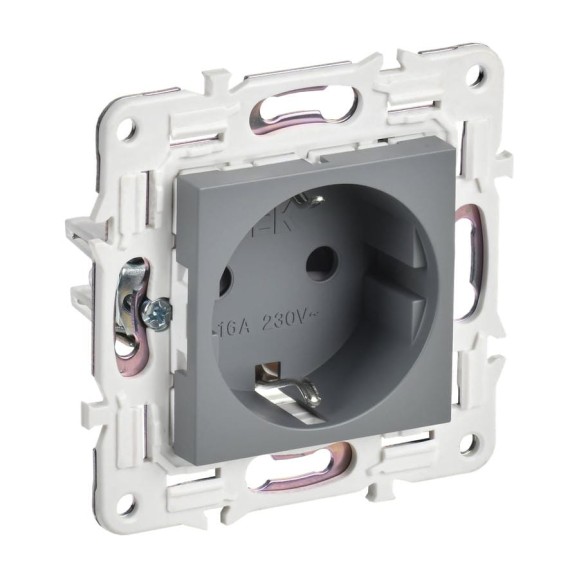 Розетка IEK SKANDY с з/к/ш 16А с USB C 18Вт SK-R17Gr серый SK-R14-16-U14-018-K03