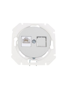 Механизм компьютерной розетки Bylectrica 1-местная, категория 5е, скрытая установка, серия ПРОВАНС, РК18-6311 серебро Механизм компьютерной розетки Bylectrica 1-местная, категория 5е, скрытая установка, серия ПРОВАНС, РК18-6311 серебро
