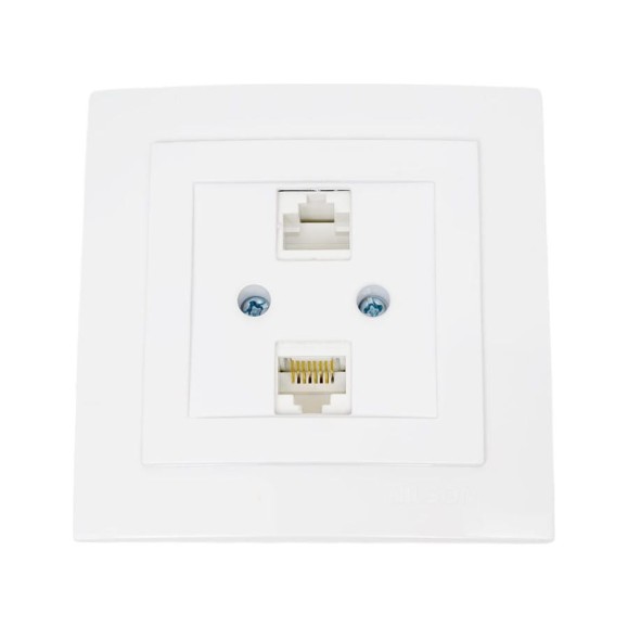 2-местная компьютерная розетка Nilson СУ RJ45 CAT6, TOURAN-ALEGRA-THOR, белый 24111046