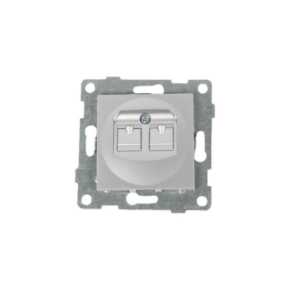 Механизм компьютерной и телефонной розетки GUSI ELECTRIC Ugra RJ45, RJ12, СУ, серебро С11КТ-004 Механизм компьютерной и телефонной розетки GUSI ELECTRIC Ugra RJ45, RJ12, СУ, серебро С11КТ-004