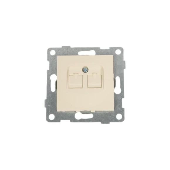Компьютерная розетка GUSI ELECTRIC Ugra МЕХ RJ45, двойной, СУ, бежевый С11К2-003