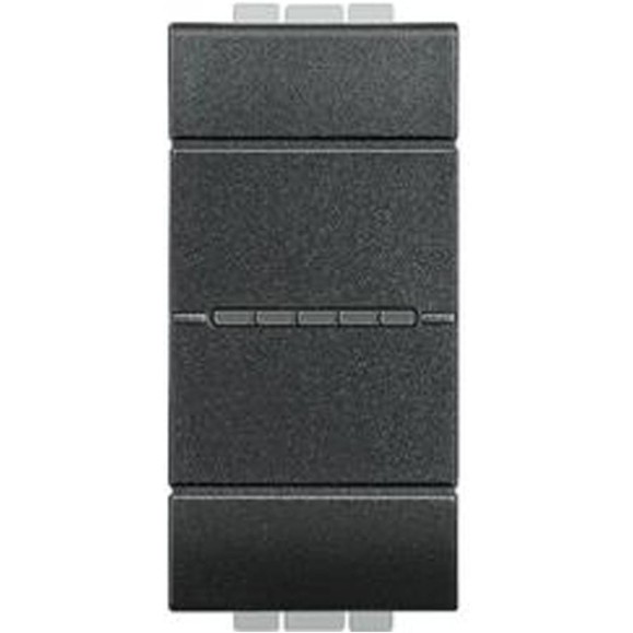 Кнопка Bticino Livinglight аксиальная одноклавишная 10А 250В. Автоматические клеммы. 1 модуль. Цвет Антрацит L4055AN Кнопка Bticino Livinglight аксиальная одноклавишная 10А 250В. Автоматические клеммы. 1 модуль. Цвет Антрацит L4055AN