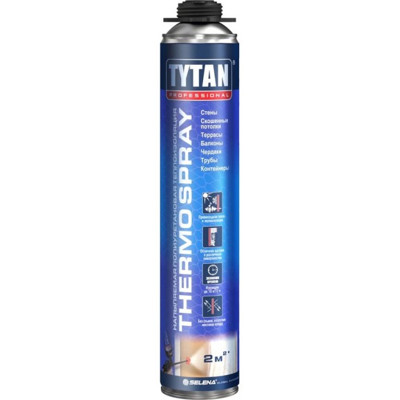 Теплоизоляция напыляемая TYTAN PROFESSIONAL THERMOSPRAY Профи 870 мл, полиуретан 272849