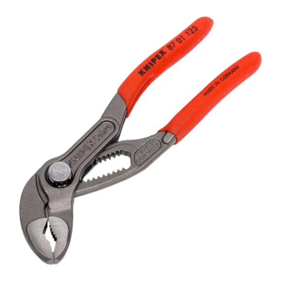 Переставные клещи Knipex Cobra, 27 мм (1"), 125 мм, серые, 1К ручки, KN-8701125SB