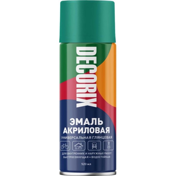 Аэрозольная акриловая эмаль Decorix (универсальная; изумрудный; 520 мл) 0101-37 DX