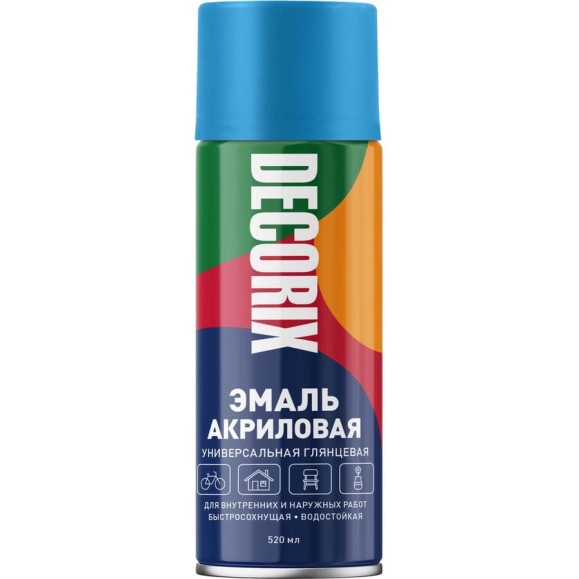 Аэрозольная универсальная эмаль Decorix (акриловая; ярко-синий; 520 мл) 0101-06 DX