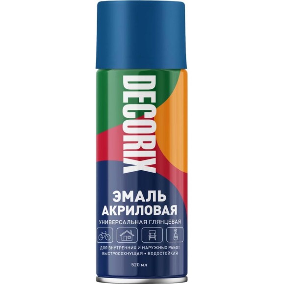 Аэрозольная акриловая эмаль Decorix (универсальная; берлинская лазурь; 520 мл) 0101-08 DX