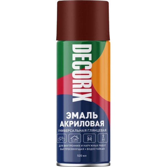 Аэрозольная акриловая эмаль Decorix (универсальная; коричневый; 520 мл) 0101-39 DX