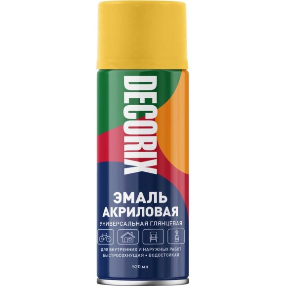 Аэрозольная акриловая эмаль Decorix (универсальная; желто-золотой; 520 мл) 0101-94 DX
