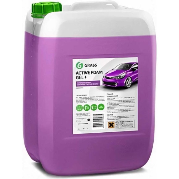 Автошампунь Active Foam Gel+ канистра 24 кг Grass 800028