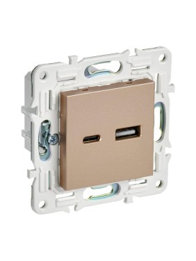 Розетка USB A+C IEK SKANDY 3,1А SK-R14Sa песочный SK-U22-D31-K98