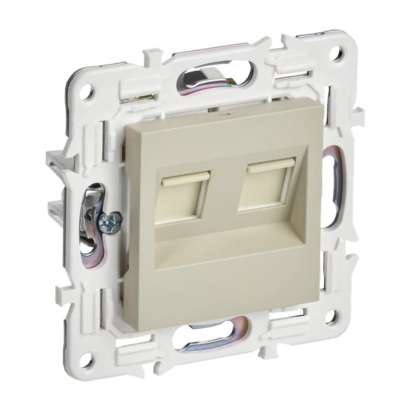 Розетка компьютерная 2-ая IEK SKANDY RJ45 кат.5E SK-K03B бежевый SK-K20-1-K10