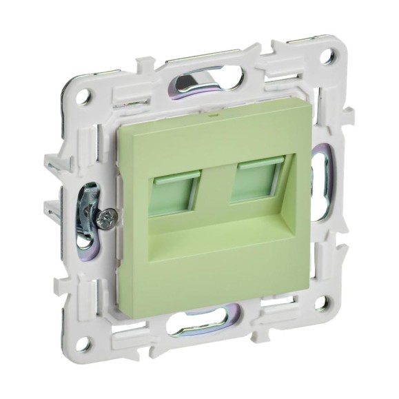 Розетка компьютерная 2-ая IEK SKANDY RJ45 кат.6 SK-K04M мятный SK-K20-2-K06