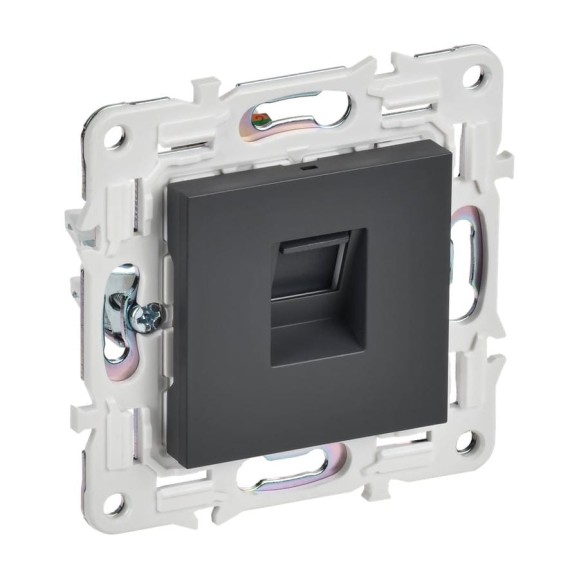 Розетка компьютерная IEK SKANDY RJ45 кат.5E SK-K01T титан SK-K10-1-K48
