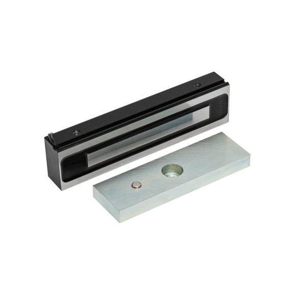 Электромагнитный замок ACCORDTEC ML-200K-3 Premium Black с планкой усилие удержания 200 кг, цвет черный RAL 9005, комплектация: с планкой 00-00015291