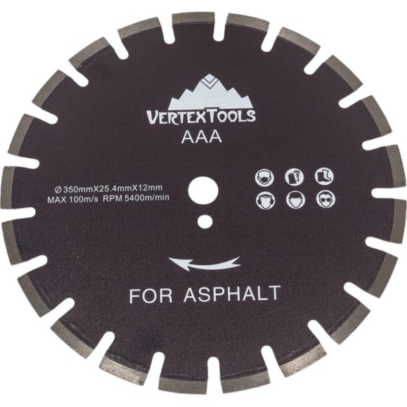 Диск алмазный по асфальту 350 мм vertextools 05-4541