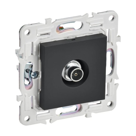 Розетка TV оконечная IEK SKANDY SK-A12G графит SK-A10-O-K53
