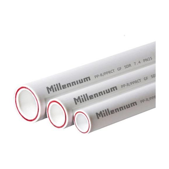 Полипропиленовая труба Millennium армированная стекловолокном 20x3,4 PN25 (длина 4м) 3M02-tfr-200025