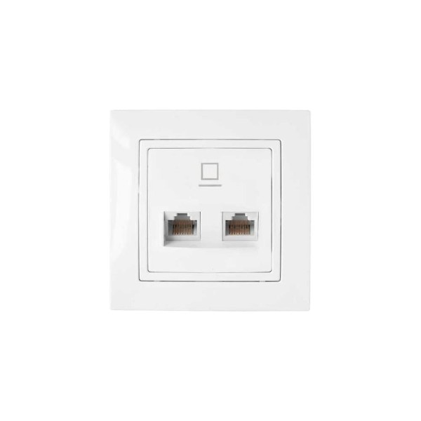 Розетка компьютерная 2-местная Bylectrica серия УЮТ, графит РК216-010 графит