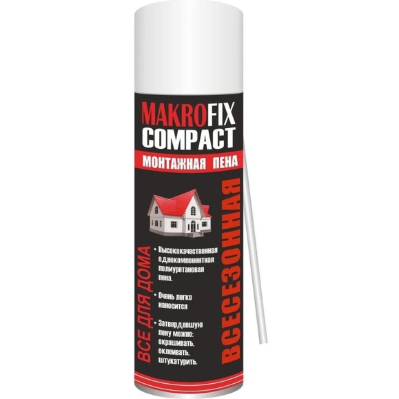 Пена монтажная MAKROFIX бытовая, всесезонная, 350 мл арт. 2121