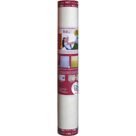 Малярный стеклохолст Wellton 1х20 м W30-20 Малярный стеклохолст Wellton 1х20 м W30-20