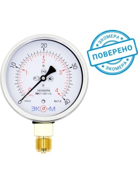 Манометр ЭКО-М Экомера КМ-100 мм, 0-4 кПа, G1/2 КМ-100-G-4кПа Манометр ЭКО-М Экомера КМ-100 мм, 0-4 кПа, G1/2 КМ-100-G-4кПа