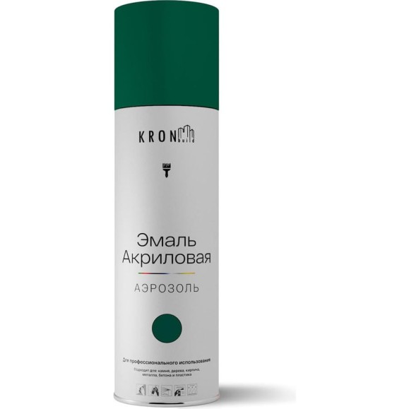 Эмаль акриловая Kronbuild RAL 6005 зеленый мох, глянец, 520 мл SP6005G