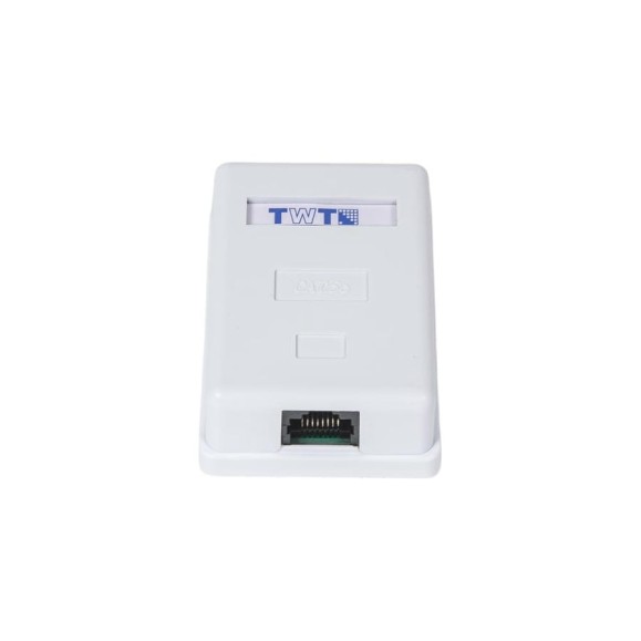 Настенная розетка TWT 1 порт RJ-45, категория 5е, белая, SM1-45-WH