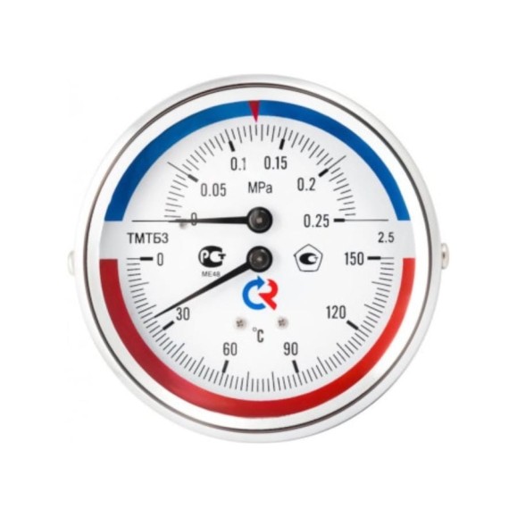 Термоманометр РОСМА ТМТБ-41Т.1 (0-120С) (0-1.6MПa) ДК100 L=46, G1/2, класс точности 2.5 D070-03376 Термоманометр РОСМА ТМТБ-41Т.1 (0-120С) (0-1.6MПa) ДК100 L=46, G1/2, класс точности 2.5 D070-03376