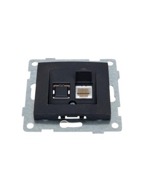 Механизм компьютерной розетки GUSI ELECTRIC Bravo RJ45, одинарной, СУ, графит С10К1-010
