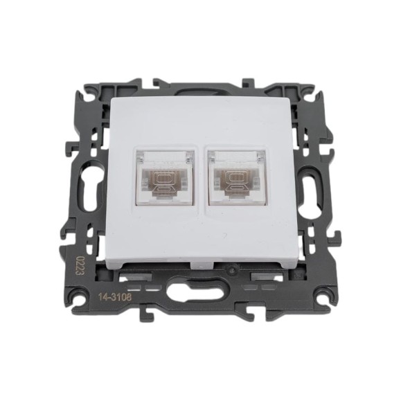 Розетка ЭРА 14310801 2хRJ45, IP20, белый Б0034308