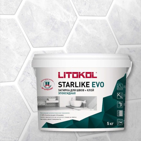 Эпоксидный состав для укладки мозаики LITOKOL STARLIKE EVO S.100 BIANCO ASSOLUTO 485110004 Эпоксидный состав для укладки мозаики LITOKOL STARLIKE EVO S.100 BIANCO ASSOLUTO 485110004
